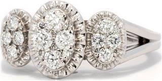 Lady's Diamond Fashion Ring 12 Diamonds .80 Carat T.W. 14K White Gold 3.2dwt